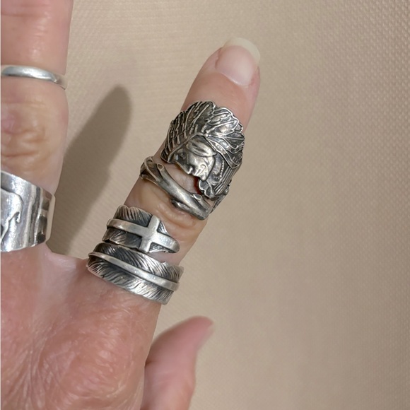 Native American adjustable ring in sterling silver - Picture 1 of 5
